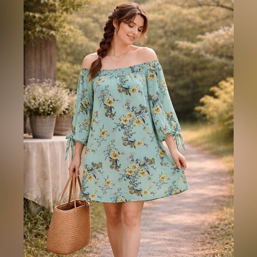 AUW As‎ U Wish Floral Print Size L Multicolored Dress